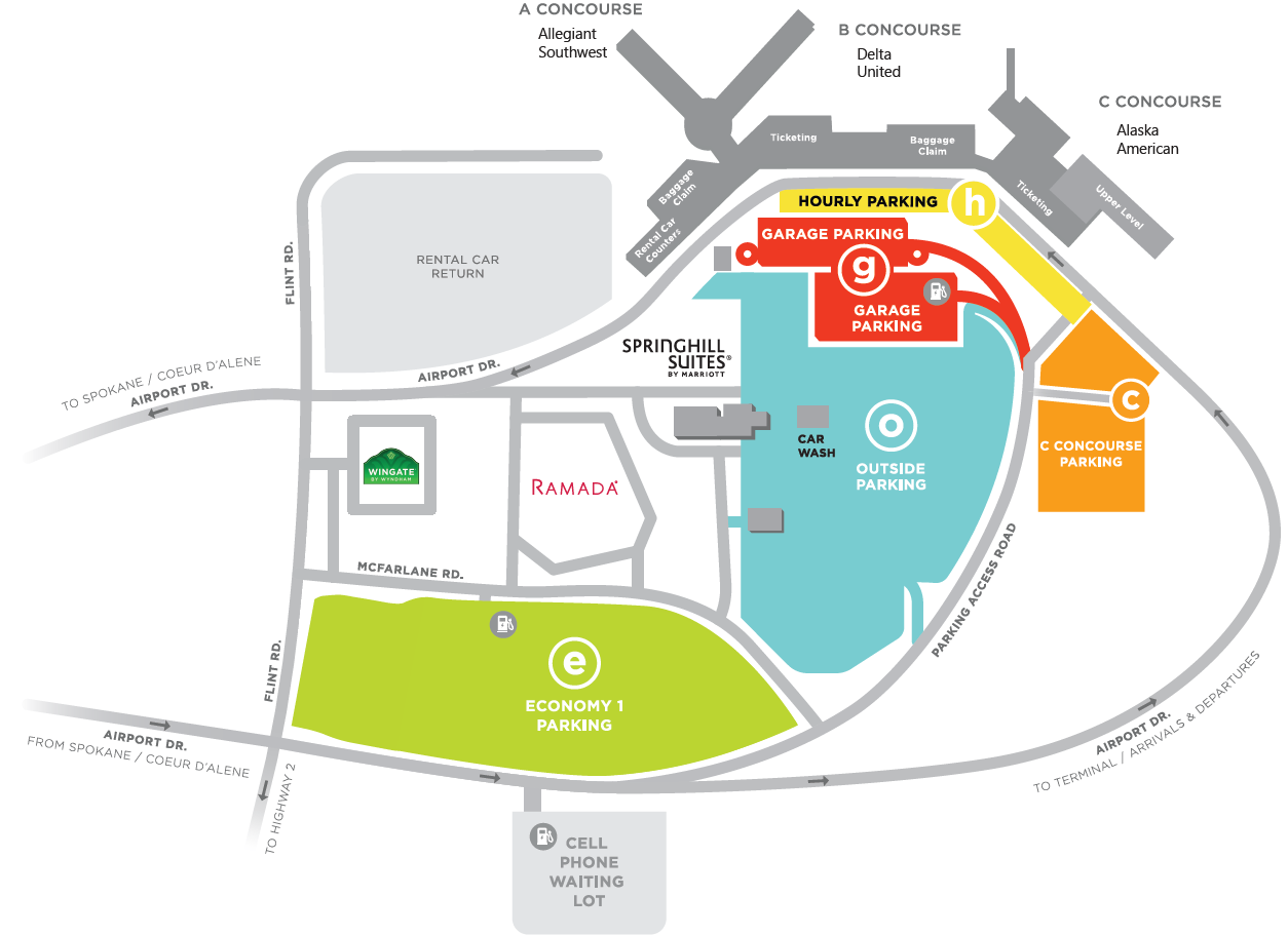 Spokane Intl Airport > Parking and Transportation > Parking Info